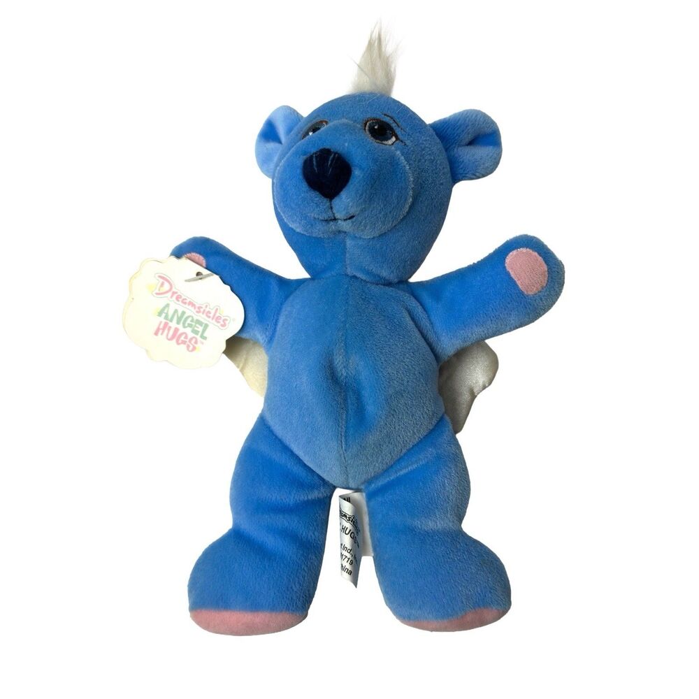 Dreamsicles Angel Hugs Bluebeary Plush Blue Bear w Wings 9" Vintage 1998 Stuffed